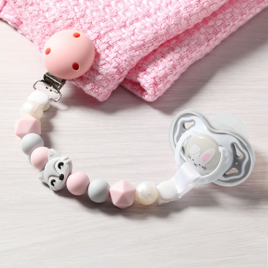 Chain Soother Holder Pink