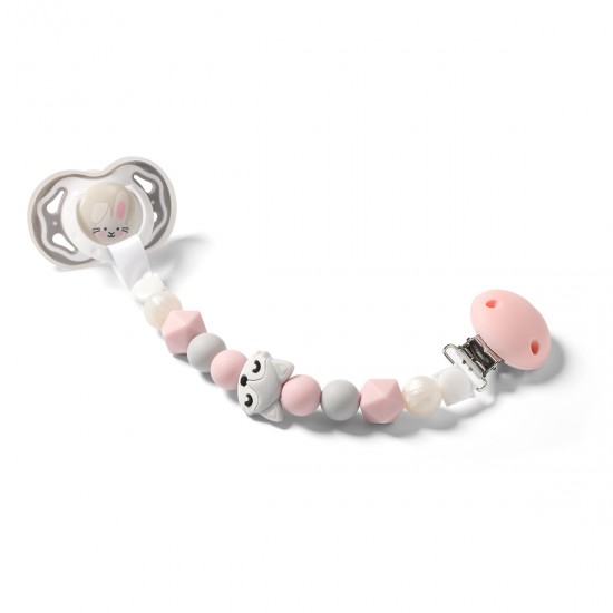 Chain Soother Holder Pink