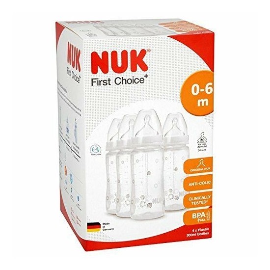 NUK Tétine First Choice+ en Latex Anti-Colique Col Etroit 6m+